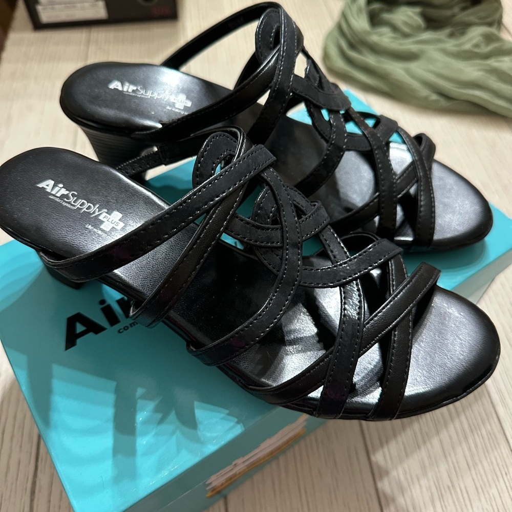 Air Supply Plus comfort black sandal
